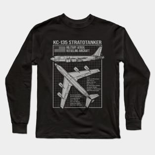 KC-135 Stratotanker Blueprint Long Sleeve T-Shirt